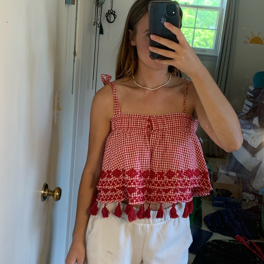 Red Gingham Top